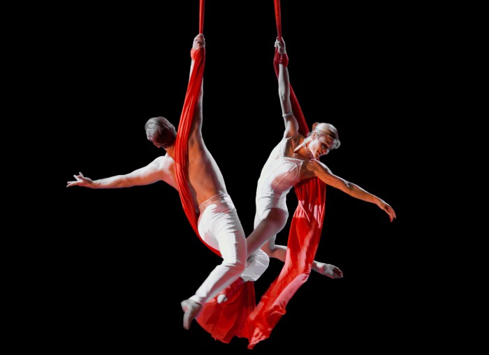 Alexander Streltsov y Christine Van Loo, de Cirque de la Symphonie, compañía que se presenta en el Kennedy Center de DC. Foto gentileza JFKC.