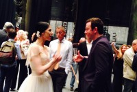 Paloma Herrera en backstage con el coreógrafo en residencia del ABT, Alexei Ratmansky. Foto: Maritza Gueler.