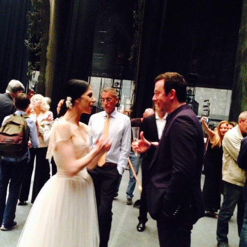 Paloma Herrera en backstage con el coreógrafo en residencia del ABT, Alexei Ratmansky. Foto: Maritza Gueler.