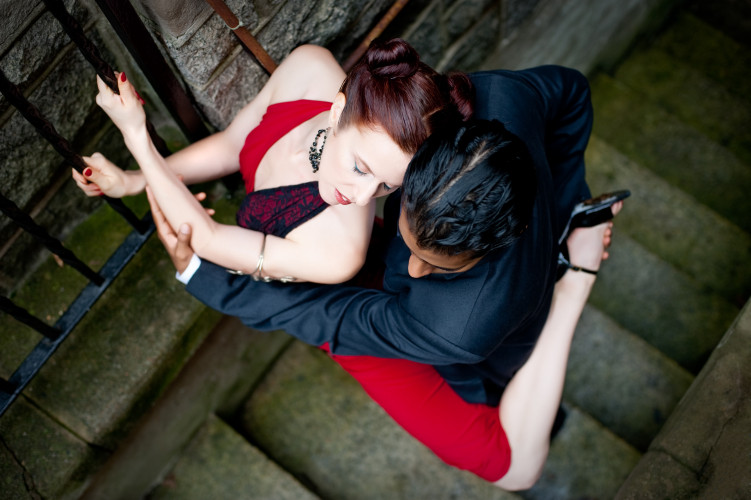 Meredith Klein, dueña y directora de la Escuela de Tango Argentino de Filadelfia y Andrés Amarilla, durante el V Festival Internacional de Tango de Filadelfia. Foto: ZebraVisual. Gentileza FITP.