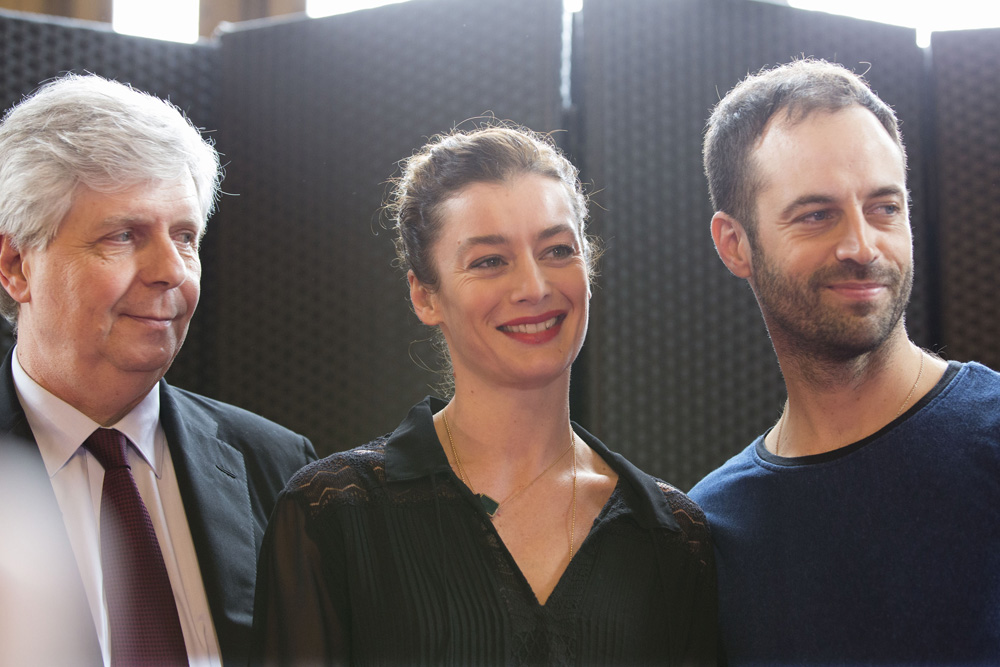 El director de la Ópera de París, Stéphane Lissner, junto a Aurélie Dupont y a Benjamín Millepie, en la conferencia de prensa del 4 de febrero en París. Foto: Christian Leiber. Gentileza de ONP: