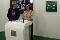 Hervé Kombi y Victoria Guzmán en rueda de prensa el 6 de julio en la Sede de la Diputación de Sevilla. Foto gentileza Festival Internacional de Danza de Itálica.