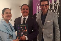 Patricia Aulestia, Orlando Taquechel y Pedro Pablo Peña en la presentación del libro "La danza en Miami", (1998-2017). Foto gentileza FIBM.