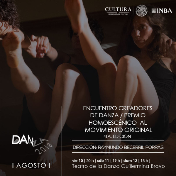 Afiche del Encuentro Creadores de Danza que estará durante tres días en el Centro Cultural del Bosque. Gentileza INBA.