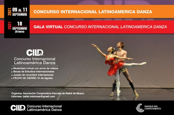 Afiche Concurso Internacional Latinoamérica Danza 2021.