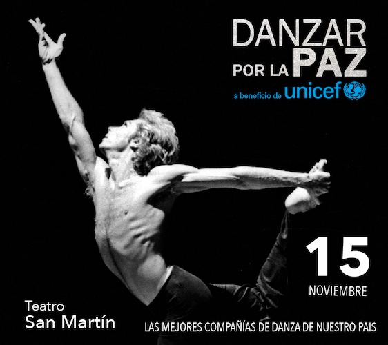 Jorge Donn en el afiche de la gala 2022 de “Danzar por la Paz”.