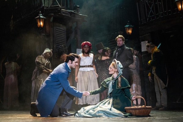 (De Izq. a Der. ) Jake David Smith como Marius, Mya Rena Hunter es Éponine, Delaney Guyer en el rol de Cosette, Nick Cartell como Jean Valjean. Fotos: Matthew Murphy. Gentileza JFKC. 