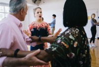 La doctora Madeleine Hackney en un encuentro del Adapted Tango Program. Foto gentileza Tango Mercurio.