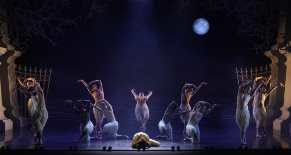 La gran originalidad de la versión de Matthew Bourne es que los cisnes son un elenco masculino. Foto: Javier del Real | Teatro Real. 